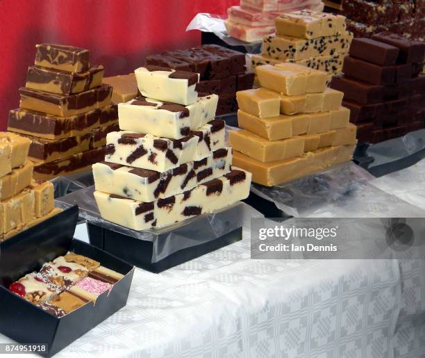 selection of homemade fudge - fudge stock pictures, royalty-free photos & images