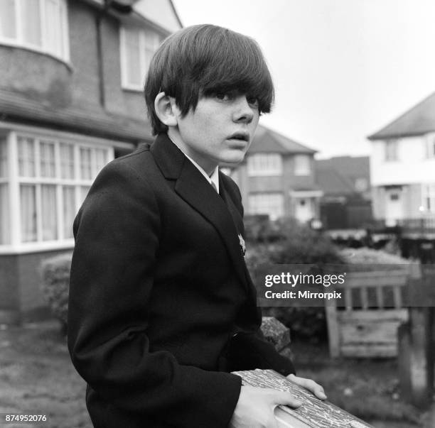 Child actor Jack Wild, who played the role of the Artful Dodger in the 1968 film 'Oliver!'. Pictured outside his home in Hounslow, 30th September...