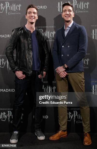 James Phelps and Oliver Phelps attend the opening of 'Harry Potter: The Exhibition' on November 16, 2017 in Madrid, Spain.