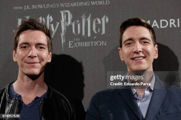 James Phelps and Oliver Phelps attend the opening of 'Harry Potter: The Exhibition' on November 16, 2017 in Madrid, Spain.