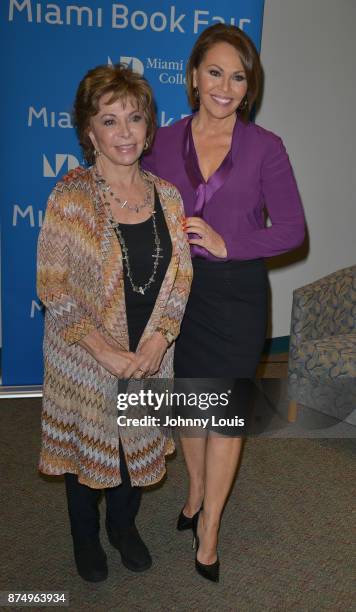 Isabel Allende in conversation with Maria Elena Salinas during The Miami Book Fair at Miami Dade College Wolfson - Chapman Conference Center on...