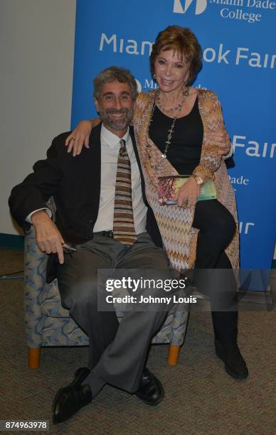 Isabel Allende and Mitchell Kaplan attend The Miami Book Fair at Miami Dade College Wolfson - Chapman Conference Center on November 15, 2017 in...