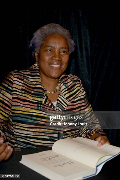 Donna Brazile sign copies of her book after a conversation with Ana Navaro during The Miami Book Fair at Miami Dade College Wolfson - Chapman...