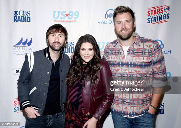 Dave Haywood, Hillary Scott and Charles Kelley of Lady Antebellum attend a meet & greet for CBS RADIO's Third Annual 'Stars and Strings' Concert to...