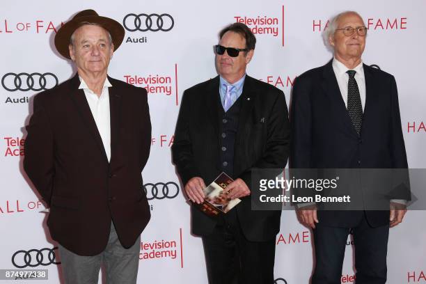 Actors Bill Murray, Dan Aykroyd and Chevy Chase attends the Television Academy's 24th Hall Of Fame Ceremony at Saban Media Center on November 15,...