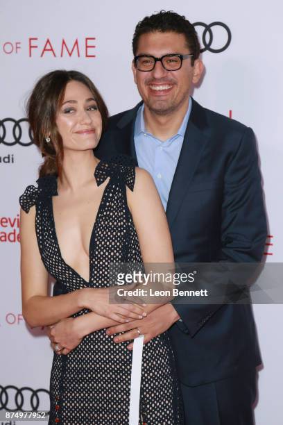 Actress Emmy Rossum and Screen writer Sam Esmail attends the Television Academy's 24th Hall Of Fame Ceremony at Saban Media Center on November 15,...