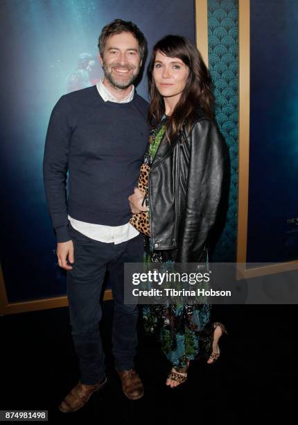 Mark Duplass and Katie Aselton attend the premiere of 'The Shape Of Water' at Academy Of Motion Picture Arts And Sciences on November 15, 2017 in Los...