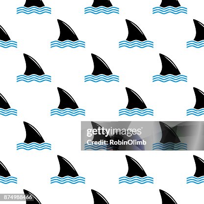 Fin Pattern Drawing Shark Fins Seamless Pattern High-Res Vector Graphic - Getty Images