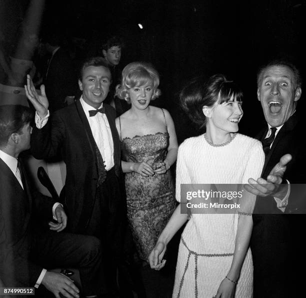 Daily Mirror Golden Ball. Sandie Shaw, Kathy Kirby, Des O'Connor and Bruce Forsyth pictured here on 19th February 1965.