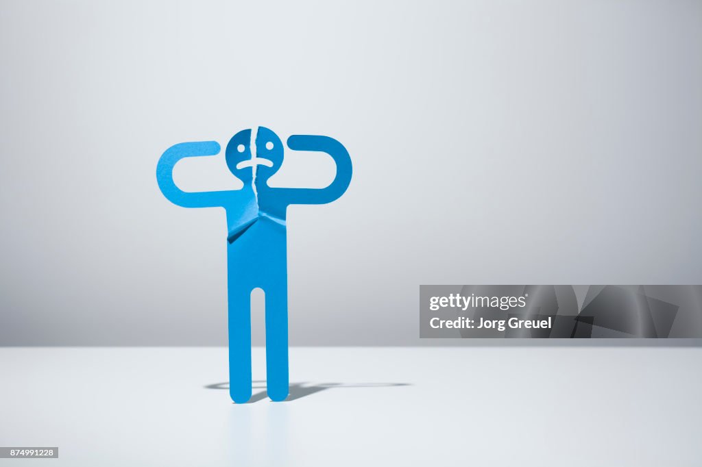 Stick Figure Slashed Torn Stick Figure Holding Its Head High-Res Stock Photo - Getty Images