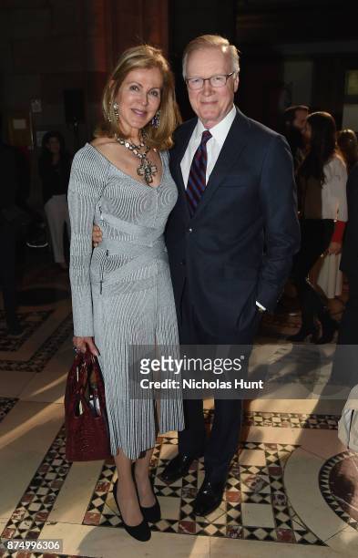 Ellen Ward Scarborough and Chuck Scarborough attend The ASPCA 2017 Humane Awards Luncheon at Cipriani 42nd Street on November 16, 2017 in New York...