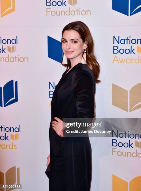 Anne Hathaway arrives to the 68th National Book Awards at Cipriani Wall Street on November 15, 2017 in New York City.