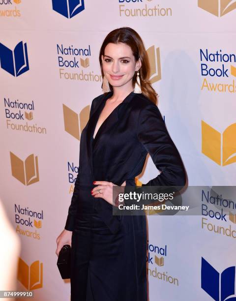 Anne Hathaway arrives to the 68th National Book Awards at Cipriani Wall Street on November 15, 2017 in New York City.