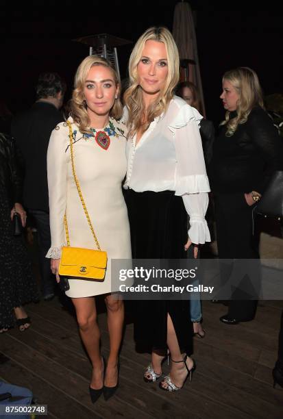 Whitney Wolfe Herd and Molly Simms attend Bumble Bizz Los Angeles Launch Dinner At Nobu Malibu at Nobu Malibu on November 15, 2017 in Malibu,...