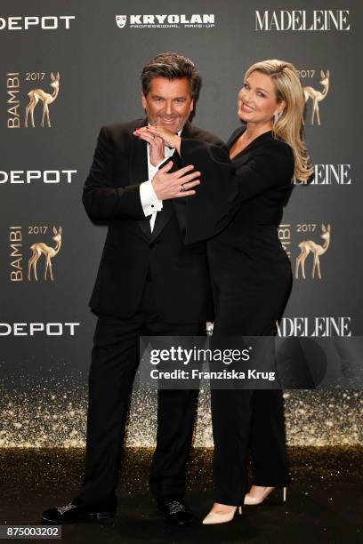 German singer Thomas Anders and his wife Claudia Anders arrive at the Bambi Awards 2017 at Stage Theater on November 16, 2017 in Berlin, Germany.