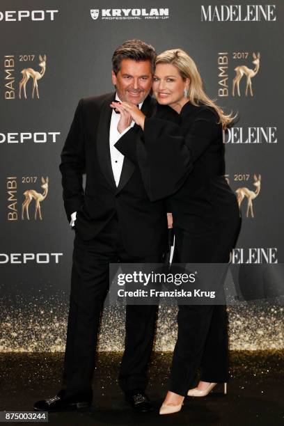 German singer Thomas Anders and his wife Claudia Anders arrive at the Bambi Awards 2017 at Stage Theater on November 16, 2017 in Berlin, Germany.