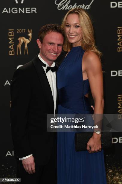 Hans Theiss and Christine Theiss arrive at the Bambi Awards 2017 at Stage Theater on November 16, 2017 in Berlin, Germany.