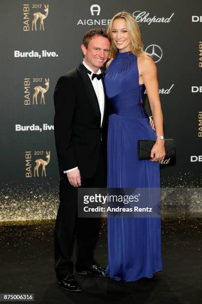 Hans Theiss and Christine Theiss arrive at the Bambi Awards 2017 at Stage Theater on November 16, 2017 in Berlin, Germany.