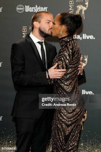 Juan Lopez Salaberry and Barbara Becker arrive at the Bambi Awards 2017 at Stage Theater on November 16, 2017 in Berlin, Germany.