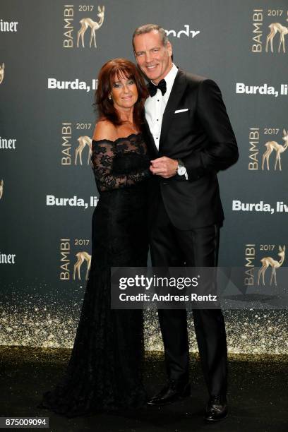 Henry Maske and his wife Manuela arrive at the Bambi Awards 2017 at Stage Theater on November 16, 2017 in Berlin, Germany.