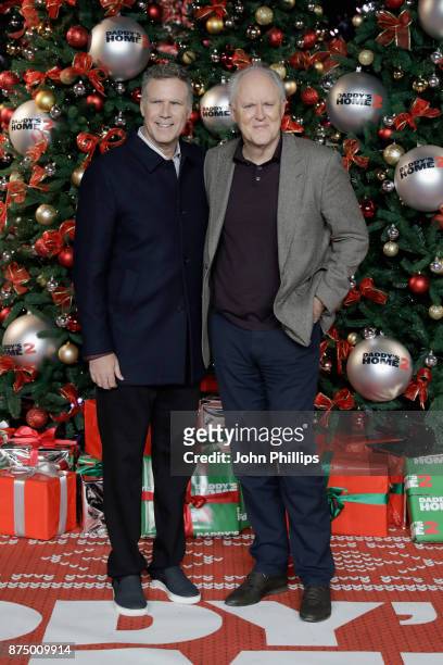 Actors Will Ferrell and John Lithgow arrive at the UK Premiere of 'Daddy's Home 2' at Vue West End on November 16, 2017 in London, England.