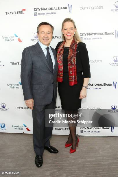 Chef Daniel Boulud and Katherine Gage attend the 31st Annual Citymeals On Wheels Power Lunch For Women at The Rainbow Room on November 16, 2017 in...