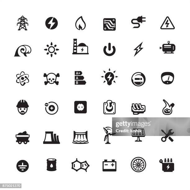 electrical equipment & electronics industry - icon set - toggle switch stock illustrations