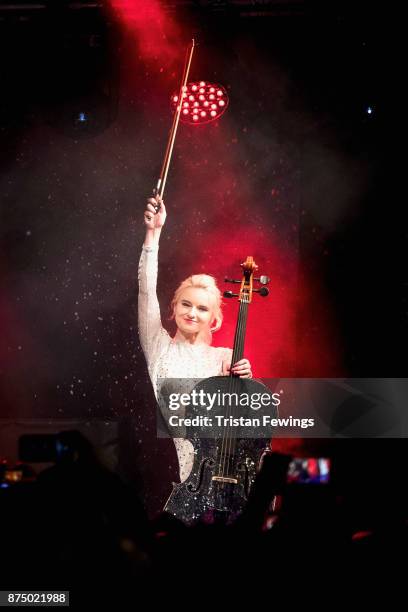Grace Chatto of Clean Bandit performs on stage during the Regent Street Christmas lights switch on at Regent Street on November 16, 2017 in London,...