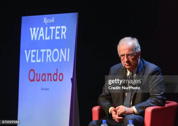 Walter Veltroni during presentation of the book 'Quando' by Walter Veltroni, at Auditorium Rome on november 16, 2017