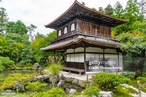 ginkaku-ji temple in kyoto - ginkaku ji stock pictures, royalty-free photos & images