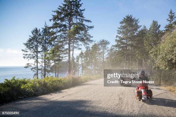 motorcycle club on highway 101 - olympic peninsula stock pictures, royalty-free photos & images