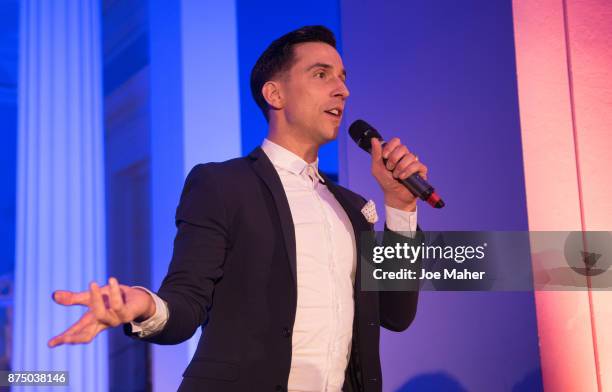 Russell Kane performs at British Airways event celebrating the airline raising GBP17 million for Comic Relief through its Flying Start Partnership at...