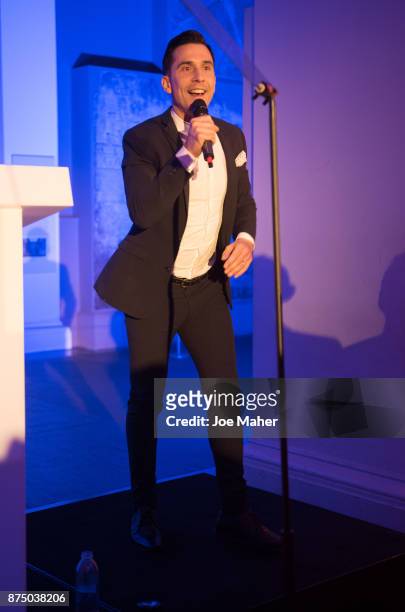Russell Kane performs at British Airways event celebrating the airline raising GBP17 million for Comic Relief through its Flying Start Partnership at...