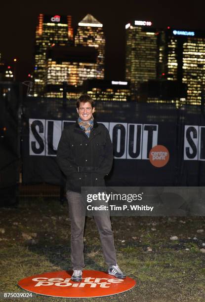 Matt Barber poses for a photo during the Sleep Out Fundraiser at Greenwich Peninsula on November 16, 2017 in London, England. The Sleep Out...