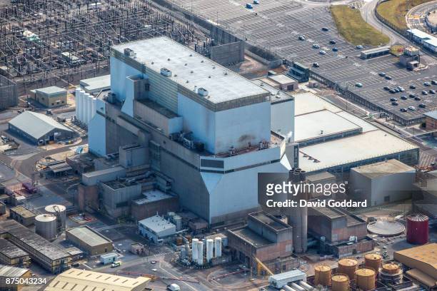 Aerial photograph of Hinkley Point B Nuclear Powerstation on August 8, 2017 in Bridgewater, England.