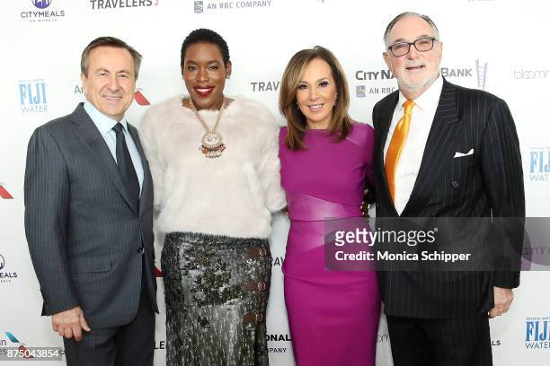 Chef Daniel Boulud, honoree Tren'ness Woods-Black, Rosanna Scotto and Bob Grimes attend the 31st Annual Citymeals On Wheels Power Lunch For Women at...