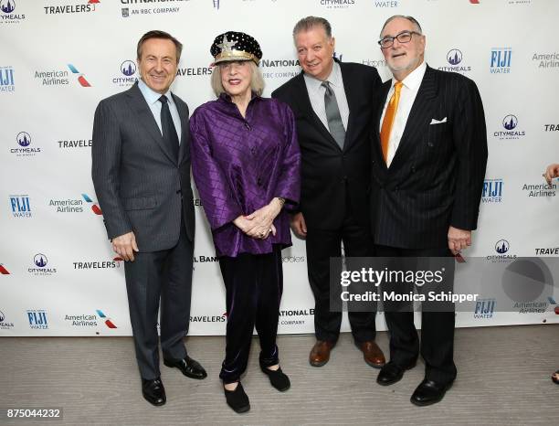 Chef Daniel Boulud, food critic and co-founder of Citymeals-on-Wheels Gael Greene, honoree Nick Valenti, and Bob Grimes attend the 31st Annual...