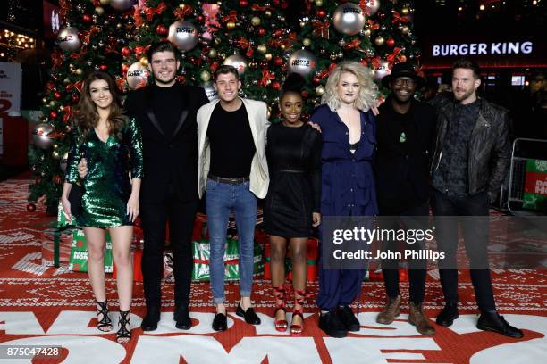 Factor finalists Holly Tandy, Lloyd Macey, Sam Black, Rai-Elle Williams, Grace Davies, Kevin Davy White and Matt Linnen arrive at the UK Premiere of...