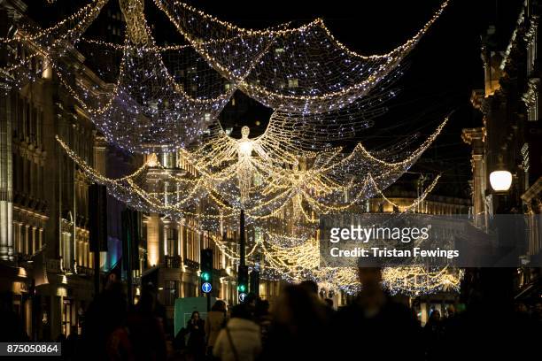 General view of Christmas lights at Regent Street on November 16, 2017 in London, England.