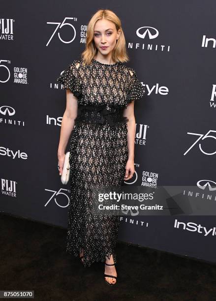 Sarah Gadon arrives at the Hollywood Foreign Press Association And InStyle Celebrate The 75th Anniversary Of The Golden Globe Awards at Catch LA on...