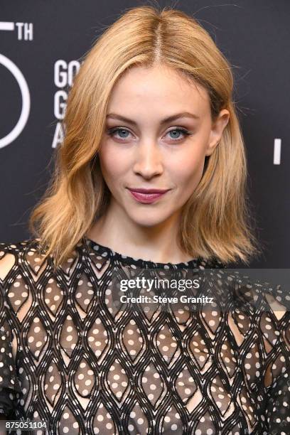 Sarah Gadon arrives at the Hollywood Foreign Press Association And InStyle Celebrate The 75th Anniversary Of The Golden Globe Awards at Catch LA on...