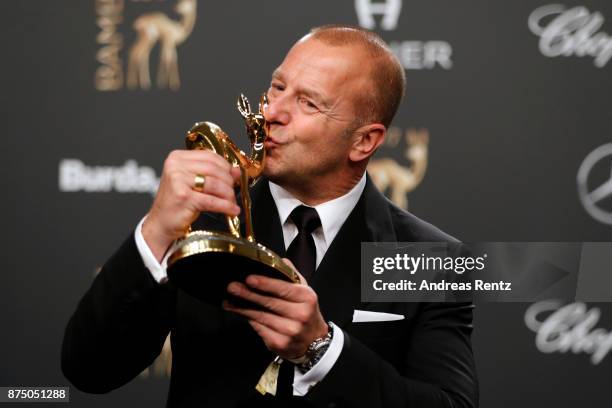 Actor National' award winner Heino Ferch at the Bambi Awards 2017 winners board at Stage Theater on November 16, 2017 in Berlin, Germany.