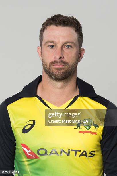 Matthew Wade poses during the Australia Twenty20 Team Headshots Session at Intercontinental Double Bay on October 15, 2017 in Sydney, Australia.