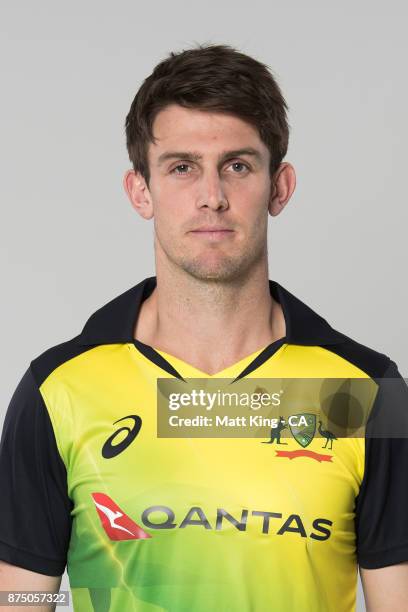 Mitch Marsh poses during the Australia Twenty20 Team Headshots Session at Intercontinental Double Bay on October 15, 2017 in Sydney, Australia.