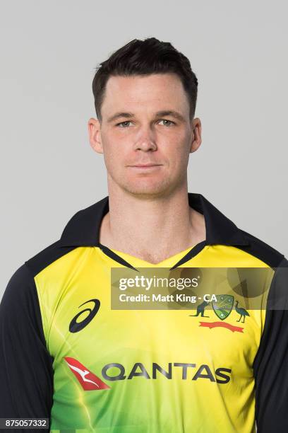 Peter Handscomb poses during the Australia Twenty20 Team Headshots Session at Intercontinental Double Bay on October 15, 2017 in Sydney, Australia.