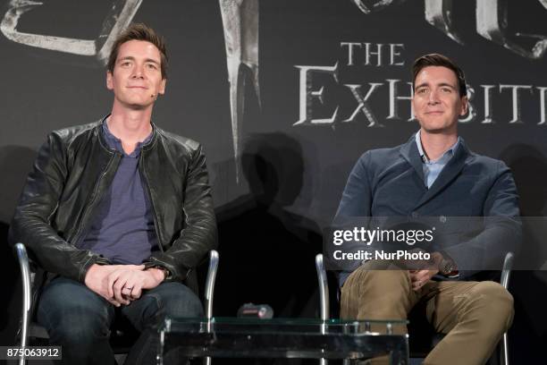 James and Oliver Phelps attend the 'HARRY POTTER: THE EXHIBITION' photocall at IFEMA in Madrid on Nov 16, 2017