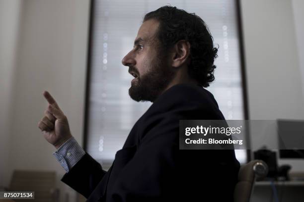 Caio Megale, economist with Itau Unibanco SA, speaks during an interview in Sao Paulo, Brazil, on Thursday, Nov. 16, 2017. Brazil's economy started...