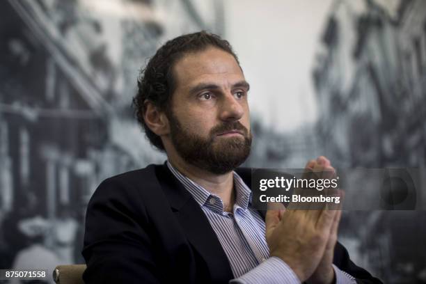 Caio Megale, economist with Itau Unibanco SA, pauses during an interview in Sao Paulo, Brazil, on Thursday, Nov. 16, 2017. Brazil's economy started...