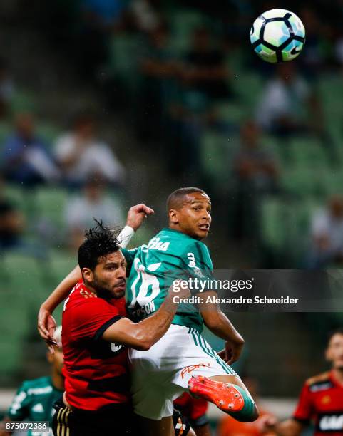 Mena of Sport Recife and Deyverson of Palmeiras in action during the match between Palmeiras and Sport Recife for the Brasileirao Series A 2017 at...