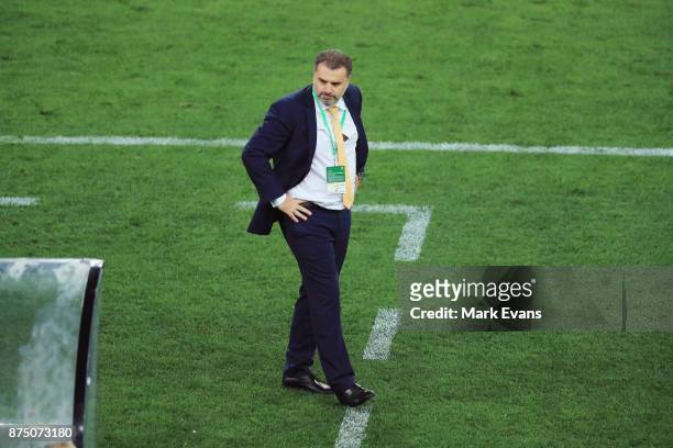 Ange Postecoglou during the 2018 FIFA World Cup Qualifiers Leg 2 match between the Australian Socceroos and Honduras at ANZ Stadium on November 15,...
